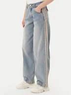Spodnie damskie - adidas Jeansy Premium Essentials JY2868 Niebieski Wide Leg - miniaturka - grafika 1