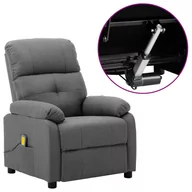 Fotele - vidaXL Lumarko Elektryczny fotel masujący, rozkładany, jasnoszary, tkanina! 3073812 - miniaturka - grafika 1