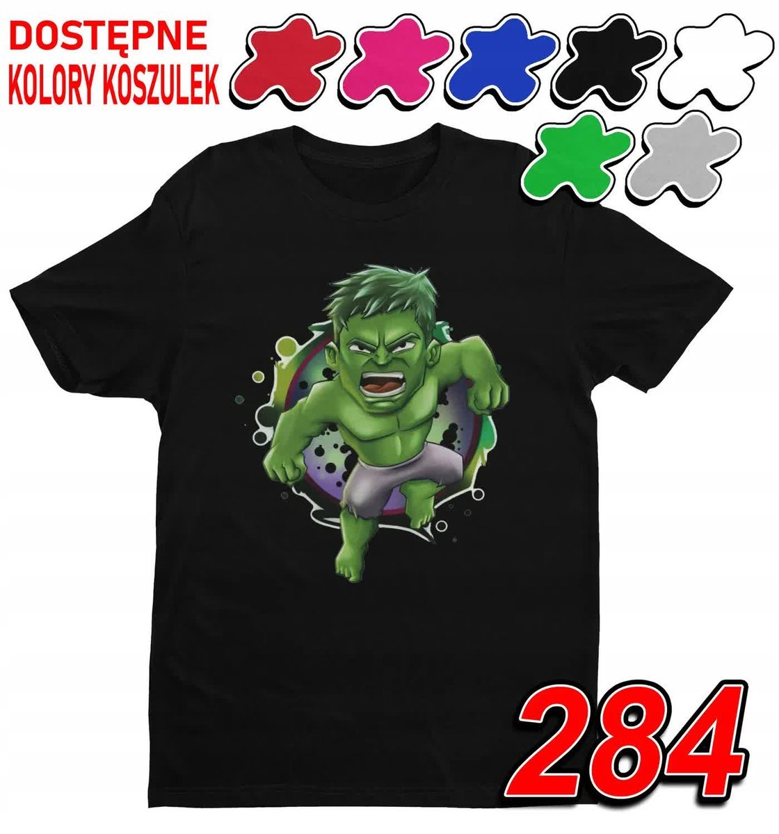 Dziecięca Koszulka T-Shirt Z Nadrukiem Avengers Hulk Marvel -M 134-140