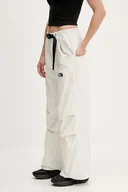 Spodnie sportowe damskie - The North Face spodnie TNF X NSE damskie kolor beżowy szerokie high waist NF0A8BJHQLI1 - miniaturka - grafika 1