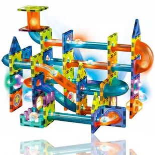 Edukacyjny Zestaw Magnetycznych Klocków Świecący Tor Kulkowy - 110 Elementów - Klocki Edukacyjny Zestaw Magnetycznych Klocków Świecący Tor Kulkowy - 110 Elementów - Klocki - miniaturka - grafika 1