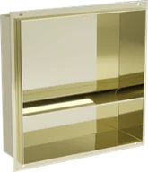 Półki łazienkowe - Mexen X-Wall-NR półka wnękowa bez kołnierza z półką 30 x 30 cm, złota - 1951303010S - miniaturka - grafika 1