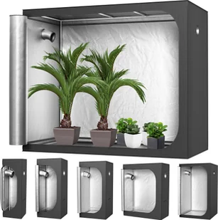 UISEBRT Namiot do uprawy roślin, szklarnia do uprawy w pomieszczeniach, uprawa warzyw, ziół i kwiatów, szafka do uprawy pomidorów, rozmiar: 120 x 60 x 150 cm - Szklarnie ogrodowe - miniaturka - grafika 1