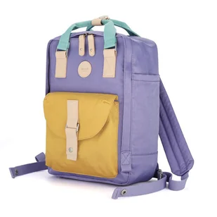 Wodoodporny plecak miejski w fioletowo-żółtym kolorze z miejscem na laptopa - Himawari - Torby na laptopy - miniaturka - grafika 1
