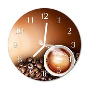 Zegary - Zegar na szkle na ścianę Okrągły Kawa Kuchenny - miniaturka - grafika 1
