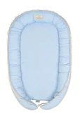 Kokony niemowlęce - Gniazdko niemowlęce Prestige Linen 55x80 jasno niebieski materacyk pozycjonujący - miniaturka - grafika 1