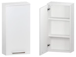 Szafka nad Pralkę ATH 45 cm D90 Lewa - Biały Mat - Uchwyty Chromowane - Szafki łazienkowe - miniaturka - grafika 1