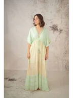 Sukienki - Lula Natura Sukienka w kolorze żółto-turkusowym - miniaturka - grafika 1