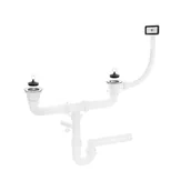 Syfony - Kuchinox SYFON 2 X 2" Z PRZELEWEM DO ZLEWU STALOWEGO OKS B14T OKS B14T - miniaturka - grafika 1