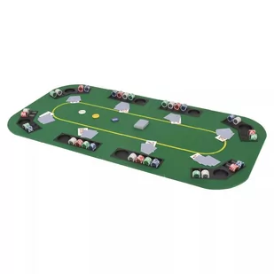 vidaXL Składany stół do pokera dla 8 graczy, prostokątny, zielony vidaXL - Zestawy do pokera - miniaturka - grafika 1