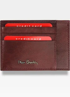 Pierre Cardin, Portfel skórzany męski, Cardholder Slim P020, bordowy - Portfele - miniaturka - grafika 1