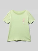 Koszulki dla dziewczynek - T-shirt z nadrukiem z logo - miniaturka - grafika 1