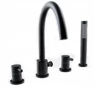 Baterie wannowe i prysznicowe - Roy Czarna Bateria Wannowa Stojąca 4-Otworowa Nawa - miniaturka - grafika 1