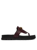 Klapki i japonki damskie - Guess Japonki FLJFRR LEA03 Bordowy - miniaturka - grafika 1