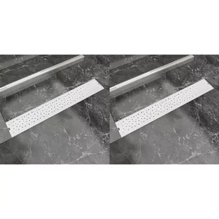 VidaXL Odpływ prysznicowy liniowy, 2 szt., Bubble , stal, 730x140 mm 275967         VidaXL - Odpływy liniowe - miniaturka - grafika 1