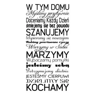 Napis na ścianę naklejka 150x75cm wybór koloru cytat - W tym domu - 165 - Naklejki na ścianę - miniaturka - grafika 1