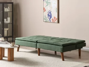 Sofa rozkładana zielona RONNE - Sofy i kanapy - miniaturka - grafika 3