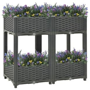 vidaXL Donica do podniesionej rabaty, 80x40x71 cm, polipropylen! 310406 - Donice - miniaturka - grafika 1