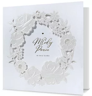 Kartka na ślub delikatnie zdobiona H 1002 - Kartki okolicznościowe i zaproszenia - miniaturka - grafika 1