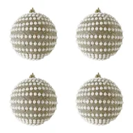 Bombki - Rebecca Mobili 4 bombki świąteczne złote koraliki z tworzywa sztucznego średnica 10 cm - miniaturka - grafika 1