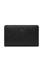 Portfele - Calvin Klein Duży Portfel Damski Ck Daily Medium Bifold_Tex K60K612957 Czarny - miniaturka - grafika 1