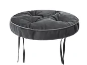 Poduszki na krzesła - Poduszka siedzisko na krzesło okrągła, Zośka Fancy, Grafit, 38 cm - miniaturka - grafika 1