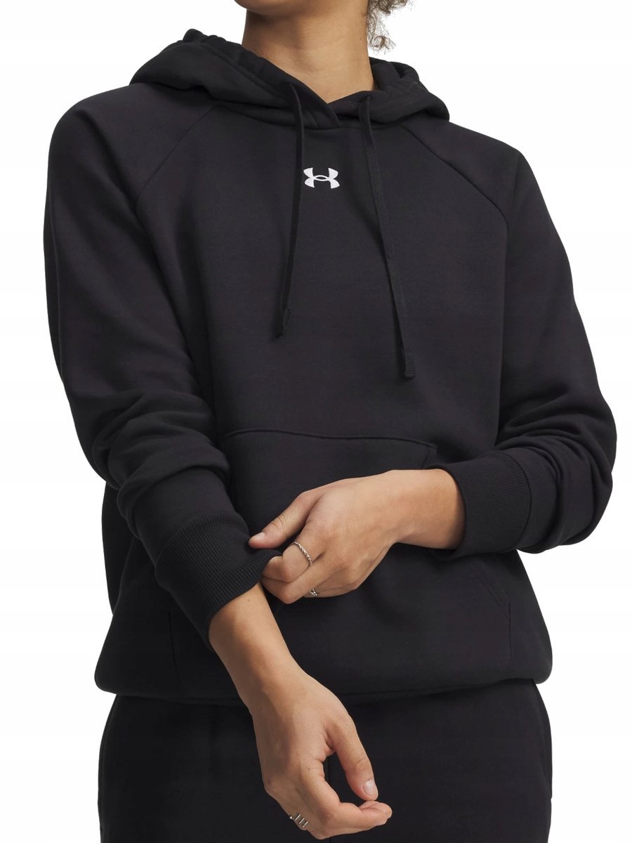 BLUZA damska UNDER ARMOUR 1379500-001 sportowa czarna dresowa z kapturem XS XS