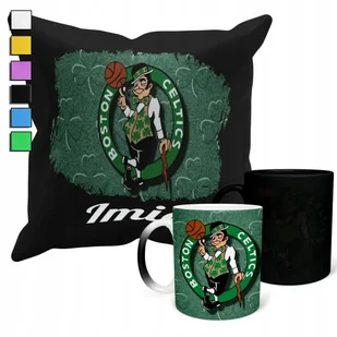 ZESTAW KUBEK MAGICZNY + POSZEWKA Z PODUSZKĄ- NBA BOSTON CELTICS + IMIĘ - Gadżety dla niej i dla niego - miniaturka - grafika 1