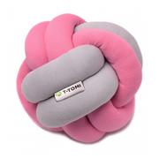 Kołdry i poduszki dla dzieci - Różowo-szara bawełniana pleciona piłeczka T-TOMI, ø 20 cm - miniaturka - grafika 1