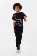 Koszulki dla dziewczynek - Dkny t-shirt bawełniany dziecięcy kolor czarny z nadrukiem - DKNY - miniaturka - grafika 1