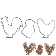Formy do ciast - Wykrawacze do ciastek kogut kura pisklę 3 szt. - miniaturka - grafika 1