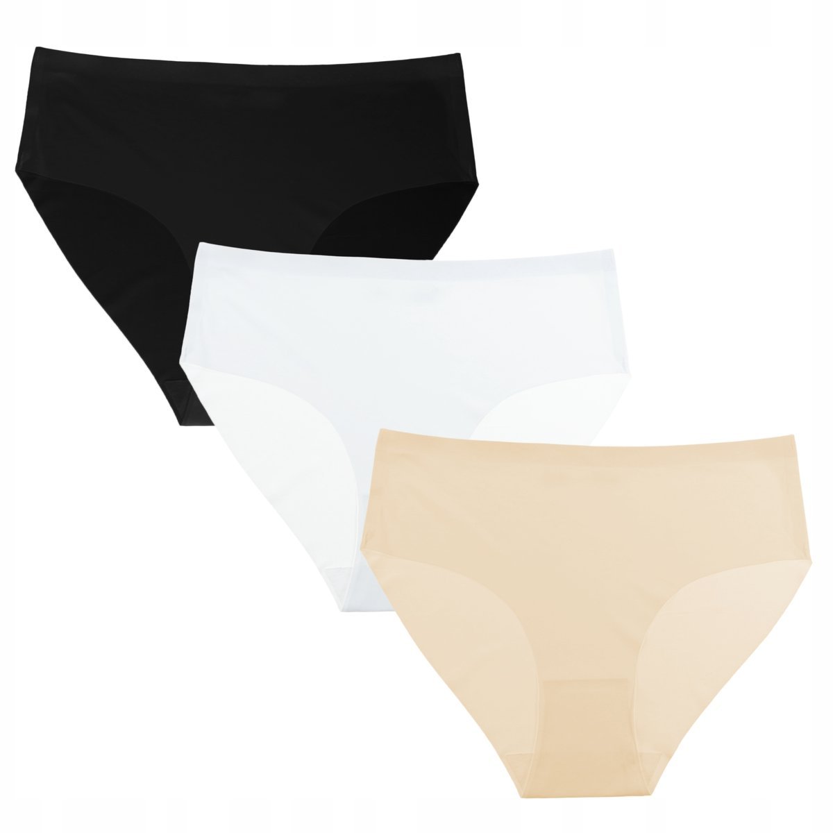 3X MAJTKI DAMSKIE BEZSZWOWE LASEROWO CIĘTE WYGODNE WYSOKI STAN MORAJ L MIX