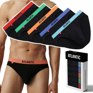 Slipy męskie 5 PAR sportowe BAWEŁNIANE majtki ATLANTIC 5SMP-004 - XL - Majtki męskie - miniaturka - grafika 1