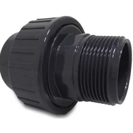 Oczka wodne - Profec Śrubunek przejściowy PVC-U 63 mm x 2" KW x GZ 10bar szary - miniaturka - grafika 1