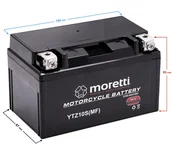 Części motocyklowe - Akumulator Moretti AGM (Gel) MTZ10S - miniaturka - grafika 1