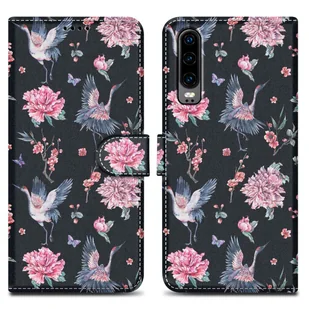 Etui Do Huawei P30 Pokrowiec w Żuraw & Kwiat No. 9 Etui Case Cover Obudowa Ochronny Cadorabo - Etui i futerały do telefonów - miniaturka - grafika 1