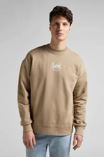 LEE LOGO LOOSE MĘSKA BLUZA KLASYCZNA NADRUK CREW CLAY L82ESP56 112145607 - Lee - Bluzy męskie - miniaturka - grafika 1