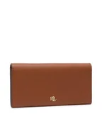 Portfele - Lauren Ralph Lauren Duży Portfel Damski Slim Wallet 432802917010 Brązowy - miniaturka - grafika 1