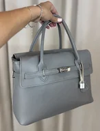 Torebki damskie - Torba skórzana Linda Grigio - miniaturka - grafika 1