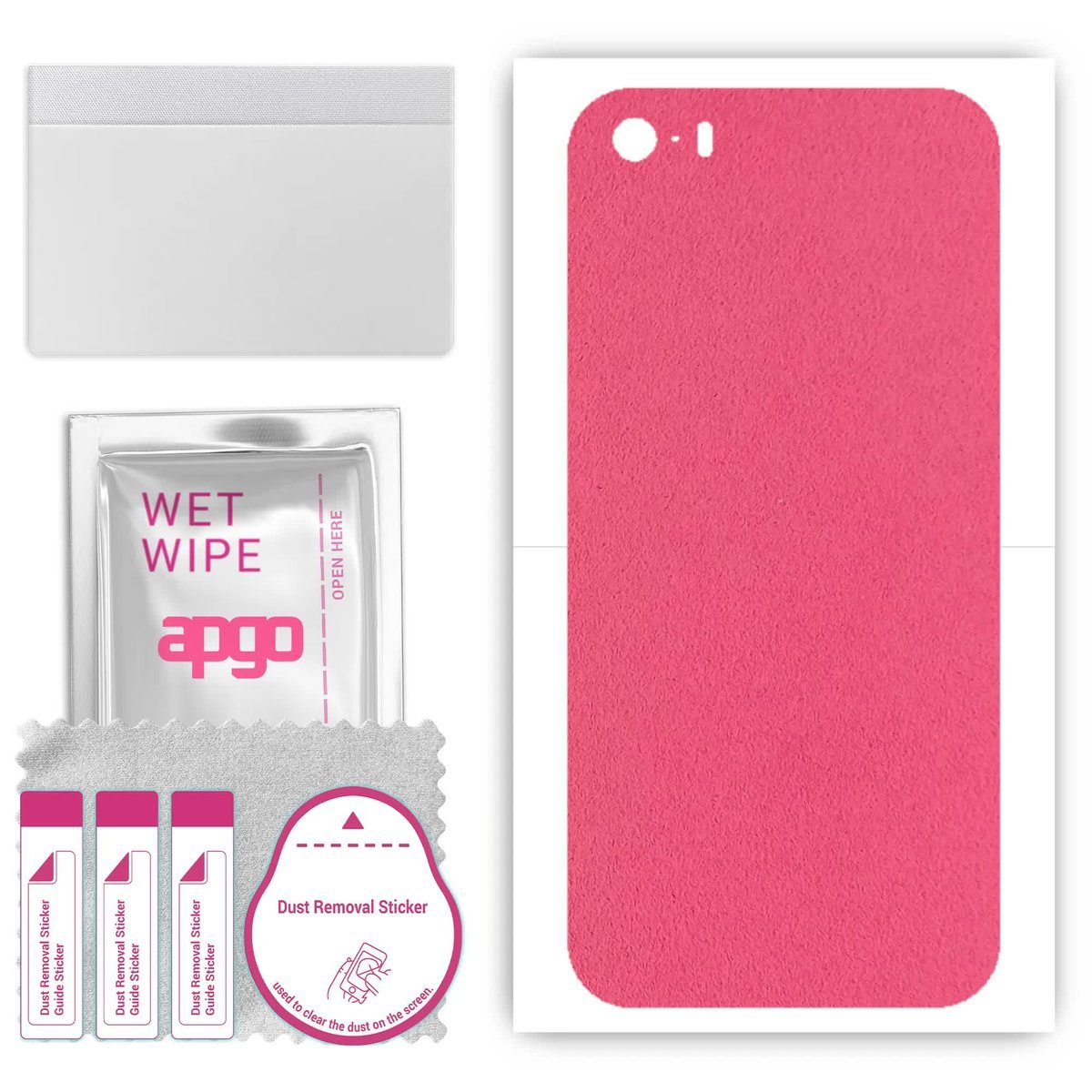 Folia naklejka skórka strukturalna na TYŁ Zamsz do Apple iPhone 5 - Zamsz Różowy - apgo SKINS