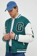 Kurtki męskie - Guess kurtka bomber męski kolor zielony przejściowa oversize - miniaturka - grafika 1