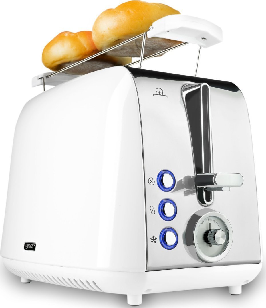 Toster Yoer TOSTER Opiekacz do chleba RUSZT NA BUŁKI Biały TOSTY Grzanki 925W SANDWICH - Crystal T02W