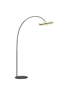 Duża lampa stojaca LED MALTA złoty okrągły klosz barwa CIEPŁA 180cm - Lampy stojące - miniaturka - grafika 1