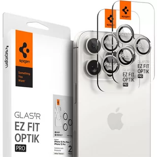 Szkło na aparat Spigen Glas.tR Ez Fit Optik Pro 2-Pack doPhone 15 Pro / 15 Pro Max, białe - Szkła hartowane na telefon - miniaturka - grafika 1