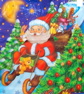 Akcesoria do pakowania - Torby foliowe, Opakowania, reklamówki na prezenty. Mikołaj nocą. 5 szt. - miniaturka - grafika 1