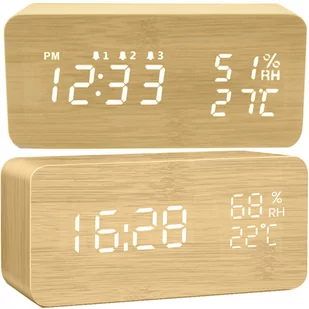 Budzik Zegar Termometr Elektroniczny Zegarek Alarm - Zegary - miniaturka - grafika 1
