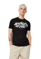 Koszulki męskie - Armani Exchange Męski t-shirt z widocznością miasta, czarny, S - miniaturka - grafika 1