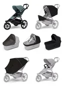 Wózki dziecięce - Wózek sportowy Thule Urban Glide 3 Mid blue + Bassinet Black SET 7in1 - miniaturka - grafika 1
