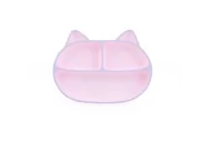 Miseczki i talerzyki dla dzieci - Talerzyk silikonowy THREE 4 uszy różowo-fioletowy - miniaturka - grafika 1