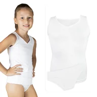 Moda i Uroda OUTLET - BIELIZNA DLA DZIEWCZYNEK BIAŁA PODKOSZULKA NA RAMIĄCZKACH BIAŁE MAJTKI DO KOMUNII 164 - miniaturka - grafika 1